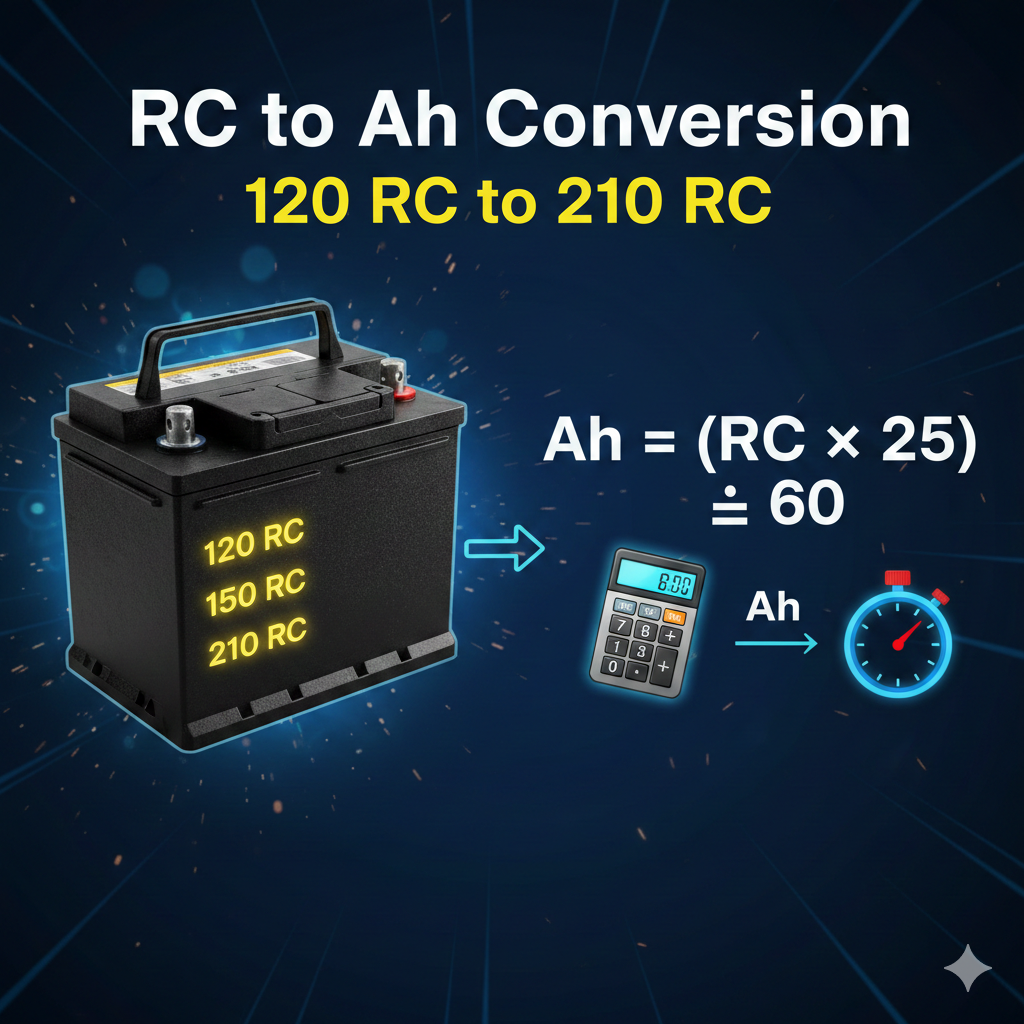 120 RC to Ah, 140 RC to Ah… Car Battery RC to Ah Conversion Guide