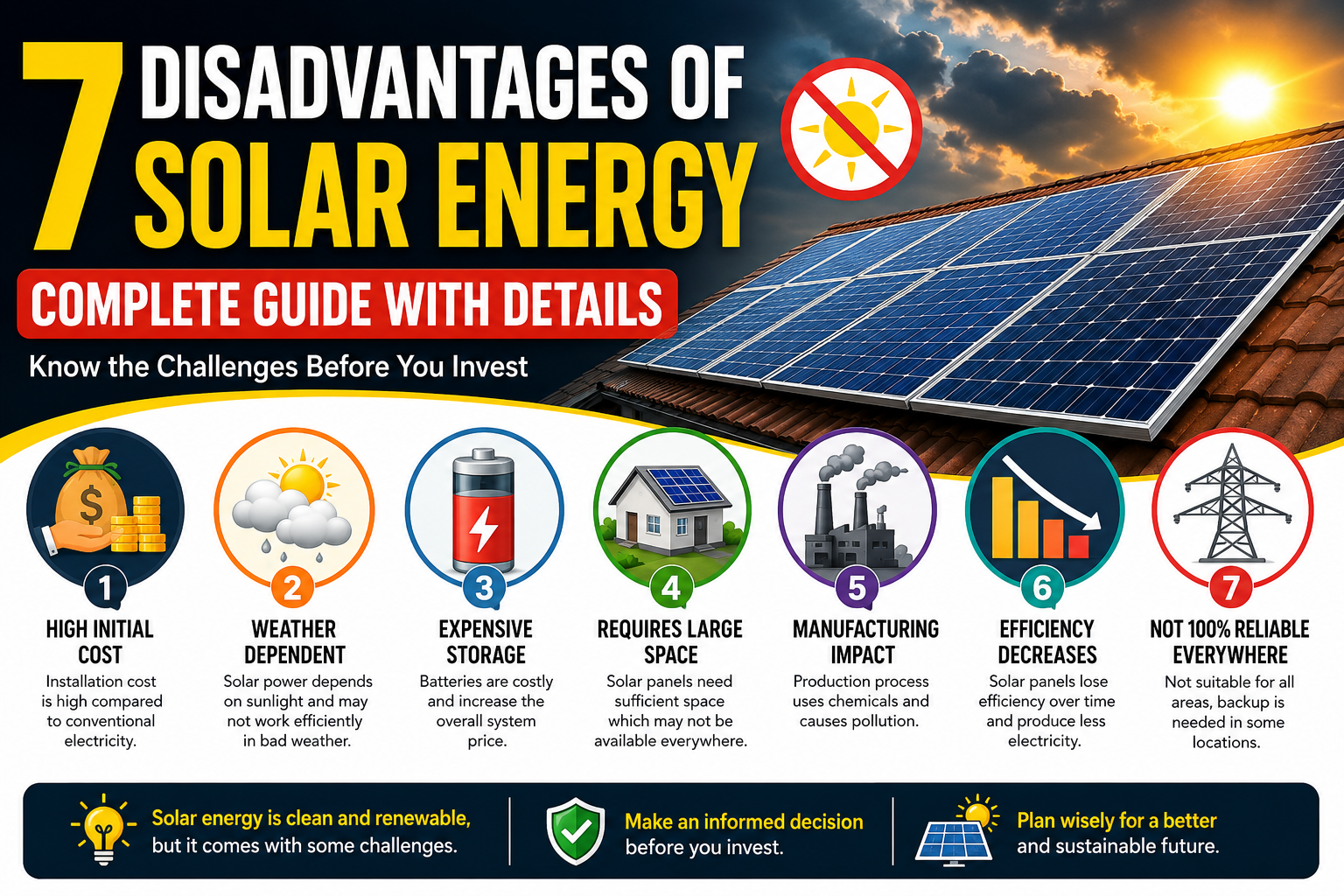 7 disadvantages of solar energy